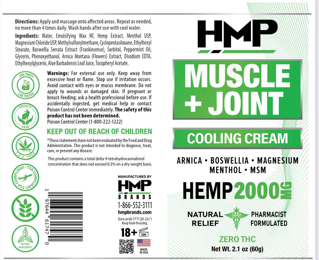 HMP MUSCLE & JOINT RELIEF HEMP CREAM