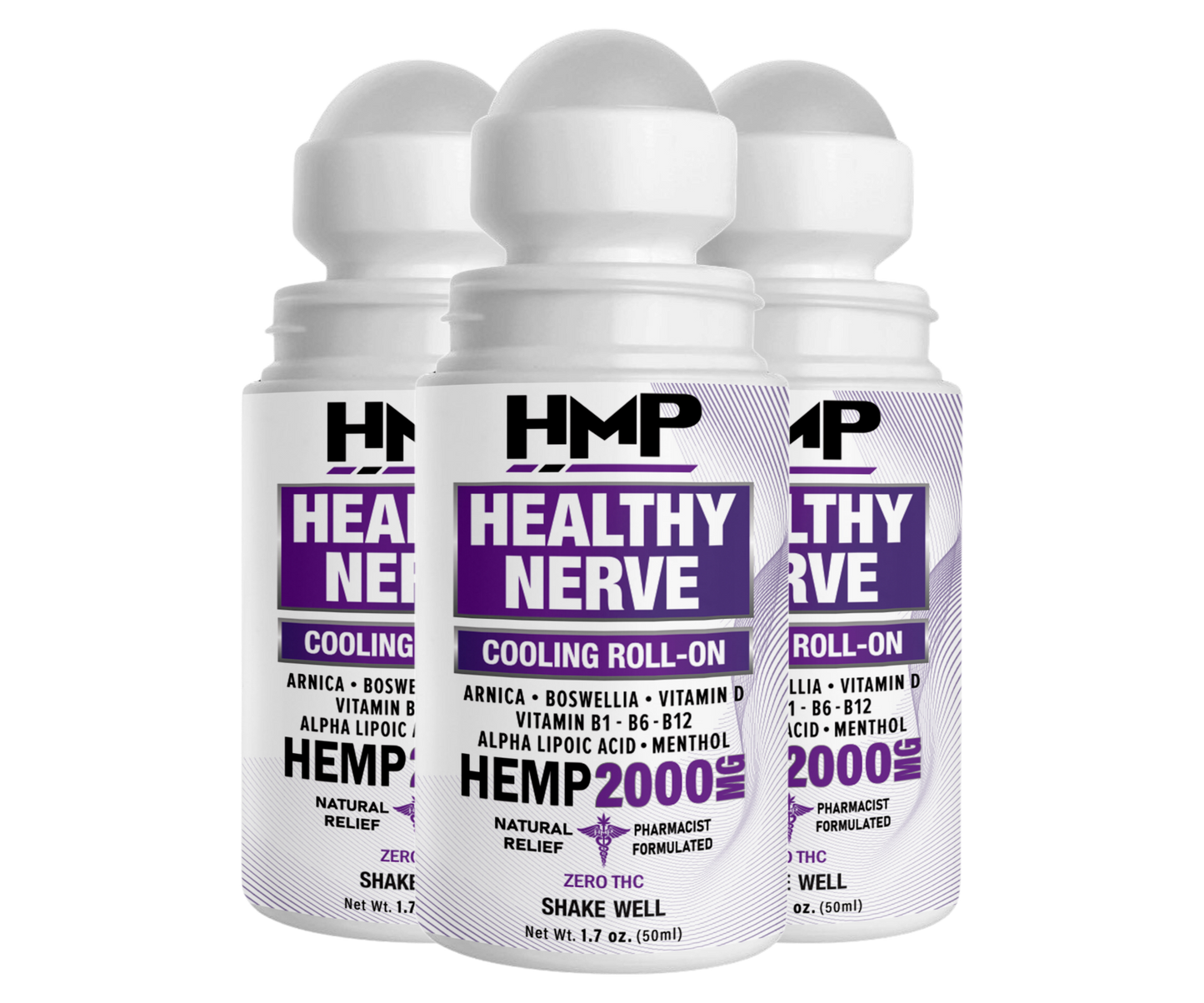 Healthy Nerve Roll-On - Maximum Strength Hemp & Vitamins | Pharmacist-Formulated