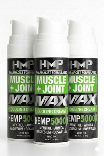 Muscle+Joint MAX 5000mg Cream - Ultra Strength Hemp Topical | Pharmacist-Formulated